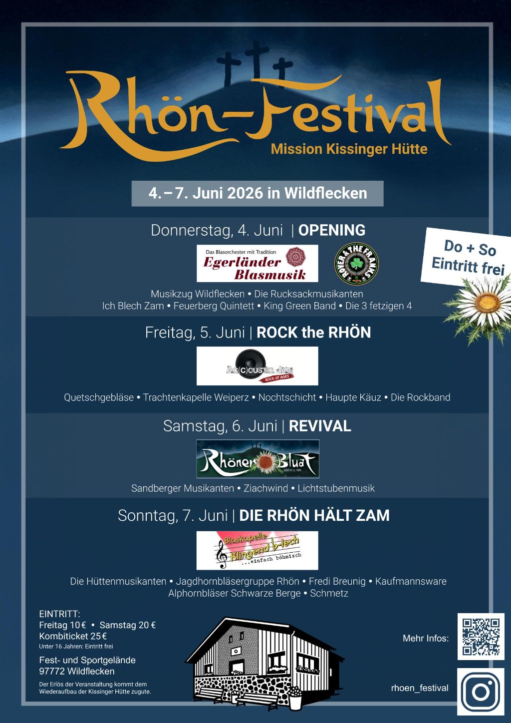 Rhön-Festival 2026: Benefizevent für den Wiederaufbau der Kissinger Hütte