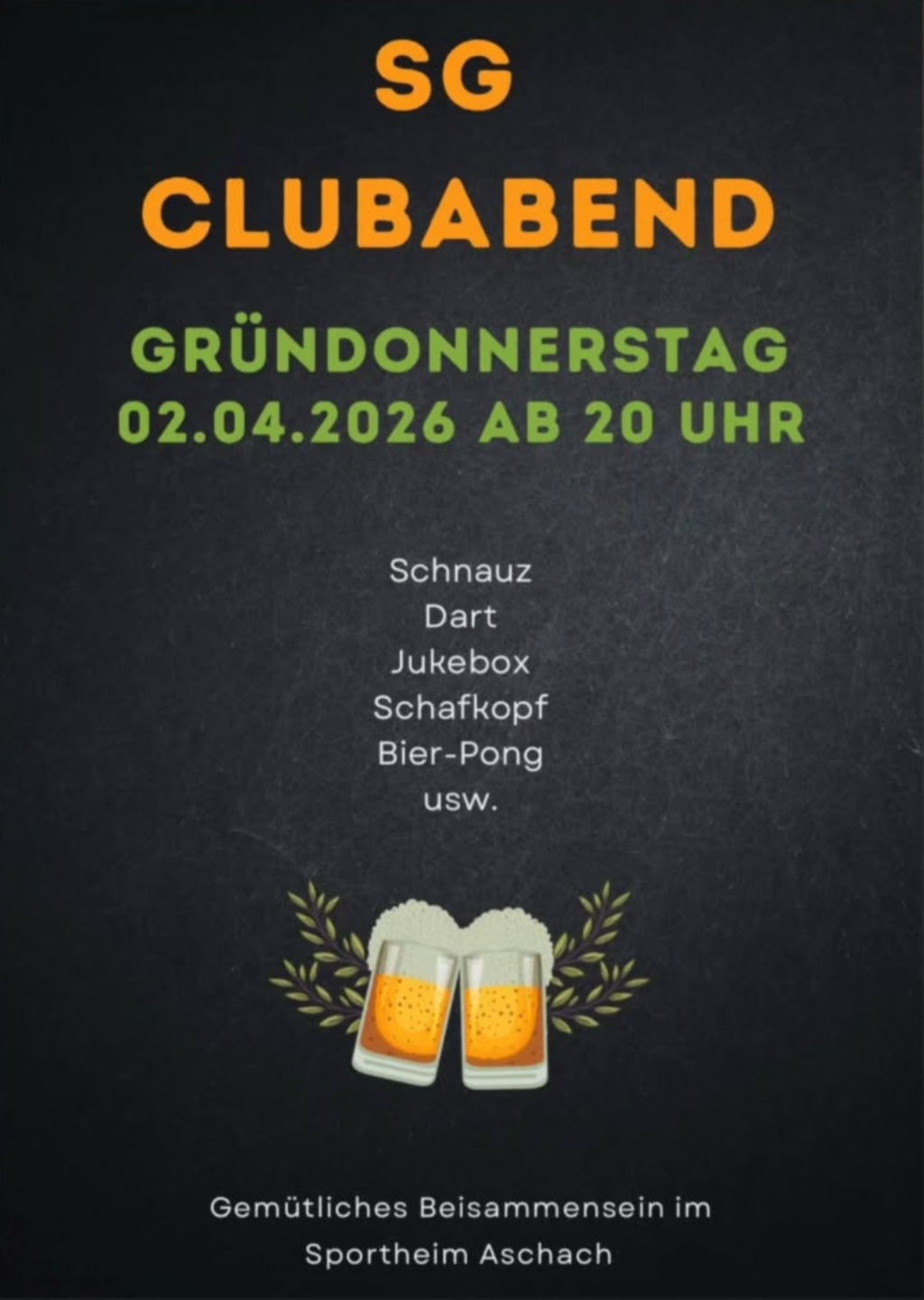SG Clubabend am Gründonnerstag